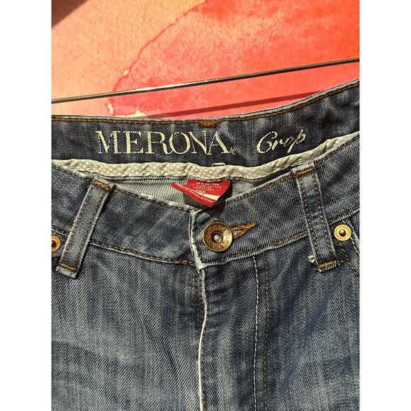 Merona Denim Capri Size 14R Cuffed Hem Cropped Jeans Comfort Y2K Womans - Picture 3 of 4